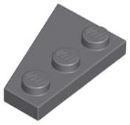 Lego (N) ~ Wedge Plate 3 x 2 Right ~ [Dark Bluish Gray]