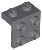 Lego (U) ~ Bracket 1 x 2 - 2 x 2 ~ [Dark Bluish Gray]