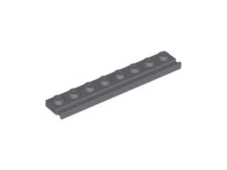 Lego (N) ~ Plate Modified 1 x 8 with Door Rail ~ [Dark Bluish Gray]