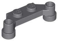Lego (N) ~ Plate Modified 1 x 4 Offset ~ [Dark Bluish Gray]