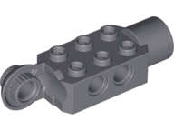 Lego (U) ~ Technic Brick Modified 2 x 3 with Pin Holes Rotation Joint Ball Hal ~ [Dark Bluish Gray]