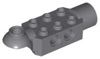 Lego Used - Technic Brick Modified 2 x 3 with Pin Holes Rotation Joint Ball Hal~ [Dark Bluish Gray]