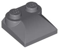 Lego (N) ~ Slope Curved 2 x 2 x 2/3 with 2 Studs and Curved Sides ~ [Dark Bluish Gray]
