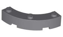 Lego (N) ~ Brick Round Corner 4 x 4 Macaroni with 3 Studs ~ [Dark Bluish Gray]