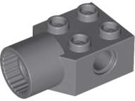 Lego (U) ~ Technic Brick Modified 2 x 2 with Pin Hole and Rotation Joint Socke ~ [Dark Bluish Gray]