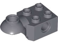 Lego (U) ~ Technic Brick Modified 2 x 2 with Pin Hole and Rotation Joint Ball  ~ [Dark Bluish Gray]