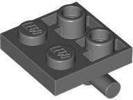 Lego (N) ~ Plate Modified 2 x 2 with Bar on Bottom ~ [Dark Bluish Gray]