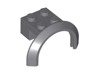 Lego (U) ~ Vehicle Mudguard 4 x 2 1/2 x 1 2/3 with Arch Round ~ [Dark Bluish Gray]