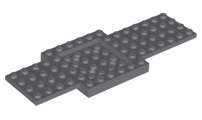 Lego (U) ~ Vehicle Base 6 x 16 x 2/3 with 4 x 4 Recessed Center and 4 Holes ~ [Dark Bluish Gray]