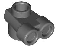 Lego (N) ~ Plate Round 1 x 1 with Binoculars (Robot / Droid Head) ~ [Dark Bluish Gray]