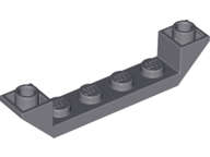 Lego (N) ~ Slope Inverted 45 6 x 1 Double with 1 x 4 Cutout ~ [Dark Bluish Gray]
