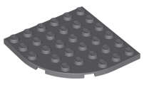 Lego (N) ~ Plate Round Corner 6 x 6 ~ [Dark Bluish Gray]