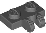 Lego (N) ~ Hinge Plate 1 x 2 Locking with 2 Fingers on Side ~ [Dark Bluish Gray]