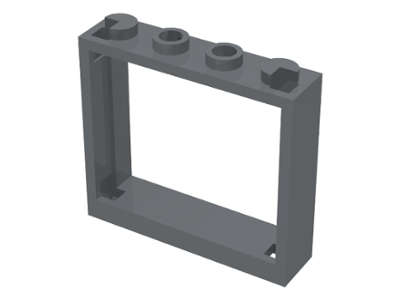 Lego (N) ~ Window 1 x 4 x 3 - No Shutter Tabs ~ [Dark Bluish Gray]