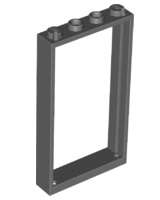 Lego (N) ~ Door Frame 1 x 4 x 6 with 2 Holes on Top and Bottom ~ [Dark Bluish Gray]