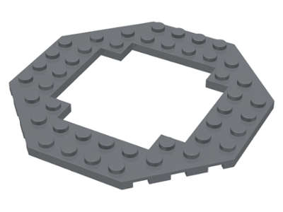 Lego (N) ~ Plate Modified 10 x 10 Octagonal with 6 x 6 Open Center ~ [Dark Bluish Gray]