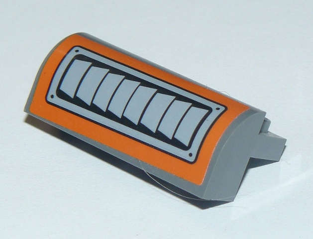 Lego (U) ~ Slope Curved 2 x 4 x 1 1/3 with 4 Recessed Studs with Engine Exhaus ~ [Dark Bluish Gray]