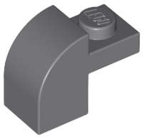 Lego (U) ~ Slope Curved 2 x 1 x 1 1/3 with Recessed Stud ~ [Dark Bluish Gray]