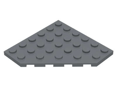 Lego (U) ~ Wedge Plate 6 x 6 Cut Corner ~ [Dark Bluish Gray]