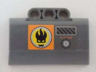 Lego (U) ~ Technic Panel Engine Block Half / Side Intake with Agents Dr. Infer ~ [Dark Bluish Gray]