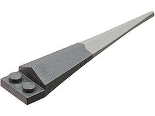 Lego (U) ~ Plate Modified 1 x 2 with Angular Extension with Molded Flexible Ru ~ [Dark Bluish Gray]