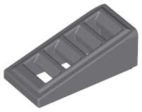 Lego (U) ~ Slope 18 2 x 1 x 2/3 with Grille ~ [Dark Bluish Gray]