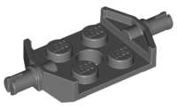 Lego (U) ~ Plate Modified 2 x 2 with Wheels Holder Wide and Hole ~ [Dark Bluish Gray]