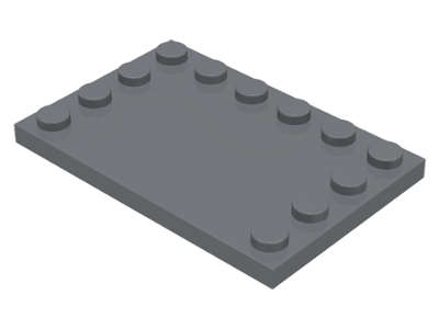 Lego (U) ~ Tile Modified 4 x 6 with Studs on Edges ~ [Dark Bluish Gray]