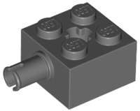 Lego (N) ~ Brick Modified 2 x 2 with Pin and Axle Hole ~ [Dark Bluish Gray]