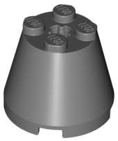 Lego (U) ~ Cone 3 x 3 x 2 ~ [Dark Bluish Gray]