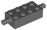 Lego (N) ~ Brick Modified 2 x 4 with Pins ~ [Dark Bluish Gray]