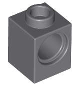 Lego (N) ~ Technic Brick 1 x 1 with Hole ~ [Dark Bluish Gray]