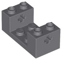 Lego (N) ~ Technic Brick 2 x 4 x 1 1/3 with Axle Holes and 2 x 2 Cutout ~ [Dark Bluish Gray]
