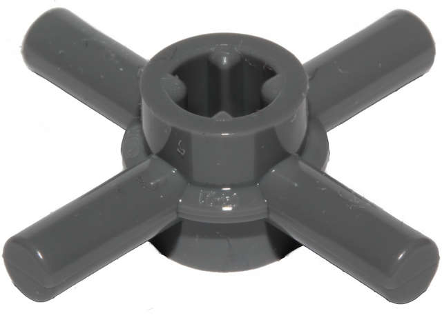 Lego (N) ~ Technic Axle Connector Hub with 4 Bars and Through Axle Hole ~ [Dark Bluish Gray]