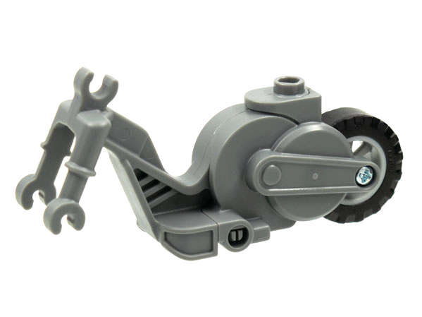 Lego (N) ~ Flywheel Stuntz Riding Cycle with Light Bluish Gray Rear Wheel and B ~ [Dark Bluish Gray]