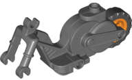 Lego (N) ~ Flywheel Stuntz Riding Cycle with Orange Rear Wheel and Black Tire ~ [Dark Bluish Gray]