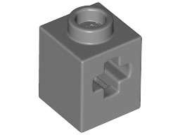 Lego (N) ~ Technic Brick 1 x 1 with Axle Hole ~ [Dark Bluish Gray]