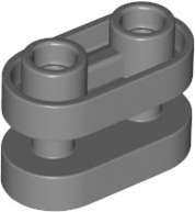 Lego (N) ~ Brick Round 1 x 2 with Hollow Studs and Open Center with Bars ~ [Dark Bluish Gray]
