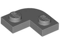 Lego (N) ~ Plate Round Corner 2 x 2 with 1 x 1 Cutout ~ [Dark Bluish Gray]