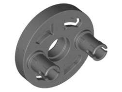 Lego (N) ~ Technic Rotation Joint Disk with Large Pin Hole and 2 Pins ~ [Dark Bluish Gray]