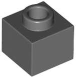 Lego (N) ~ Brick Modified 1 x 1 x 2/3 with Open Stud ~ [Dark Bluish Gray]