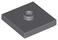 Lego (U) ~ Plate Modified 2 x 2 with Groove and 1 Stud in Center (Jumper) ~ [Dark Bluish Gray]