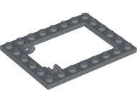 Lego (N) ~ Plate Modified 6 x 8 Trap Door Frame Horizontal (Long Pin Holders) ~ [Dark Bluish Gray]