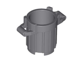 Lego (U) ~ Container Trash Can with 4 Cover Holders ~ [Dark Bluish Gray]