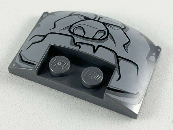 Lego (N) ~ Wedge 3 x 4 x 2/3 Triple Curved with Light Bluish Gray Rock Creature ~ [Dark Bluish Gray]