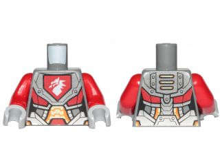 Lego NEW - Torso Nexo Knights Armor with Orange and Gold Circuitry and Emblem w~ [Dark Bluish Gray]