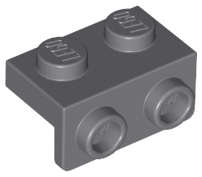 Lego (N) ~ Bracket 1 x 2 - 1 x 2 ~ [Dark Bluish Gray]