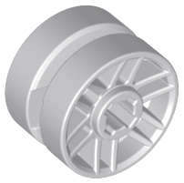 Lego (U) ~ Wheel 14mm D. x 9.9mm with Center Groove Fake Bolts and 6 Double S ~ [Light Bluish Gray]