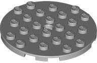 Lego (N) ~ Plate Round 6 x 6 with Hole ~ [Light Bluish Gray]