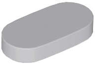 Lego (N) ~ Tile Round 1 x 2 Oval ~ [Light Bluish Gray]